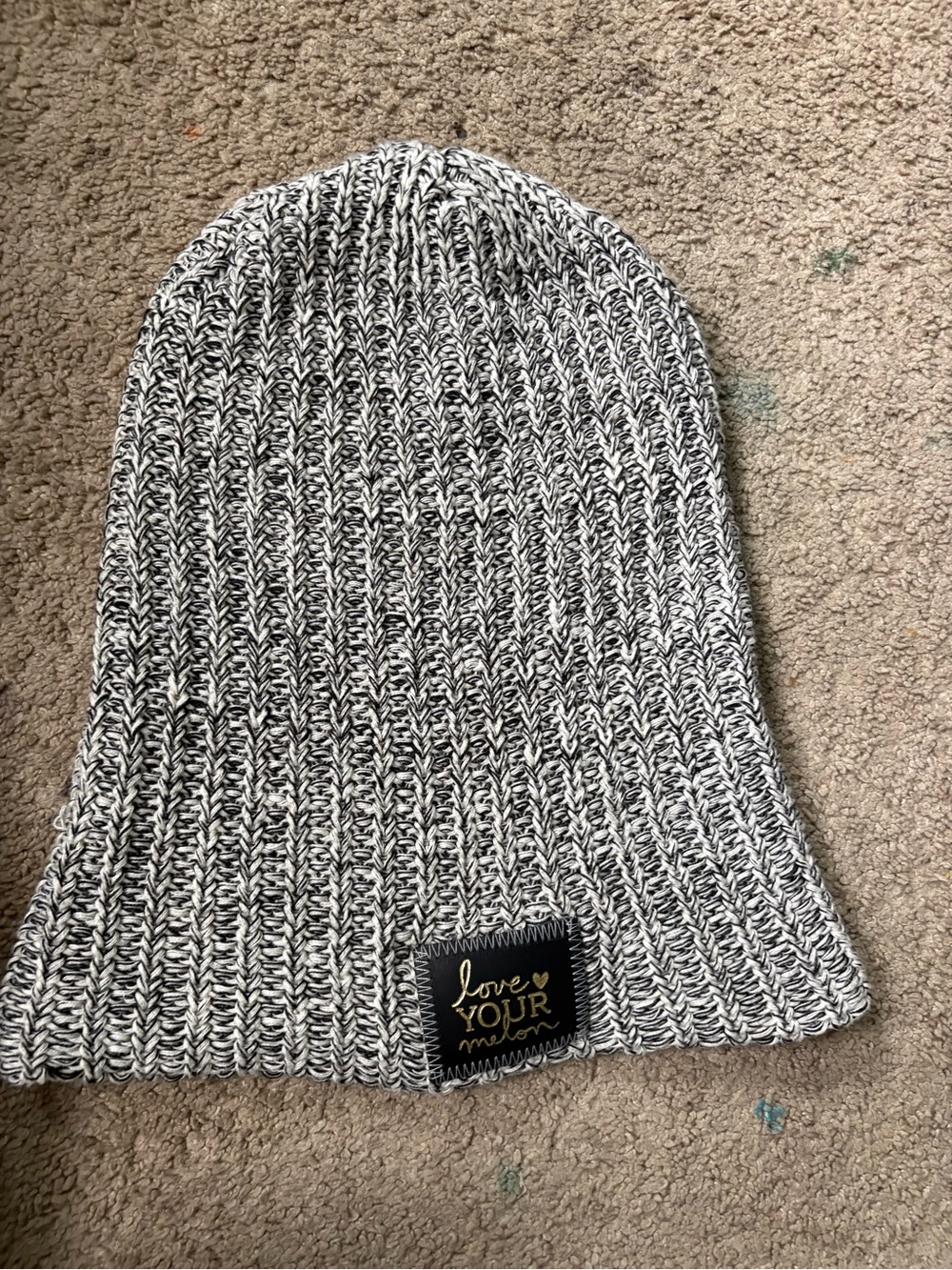 Love Your Melon Black & White Marled Beanie • 100% Cotton